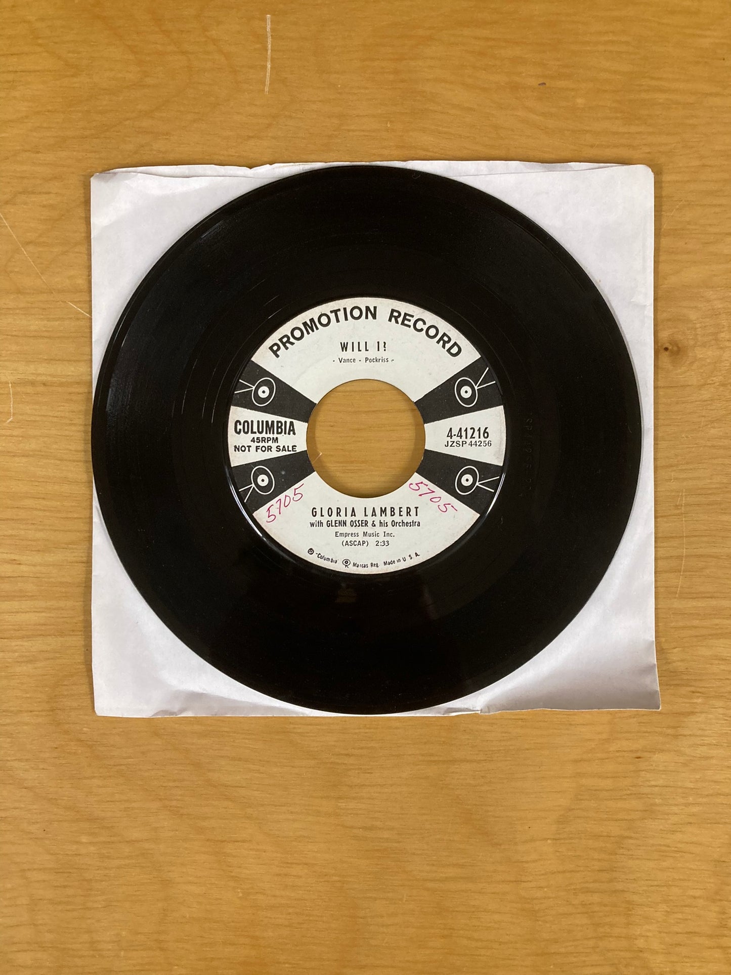You Only Love Me/Will I? - Gloria Lambert *Promotional Copy*