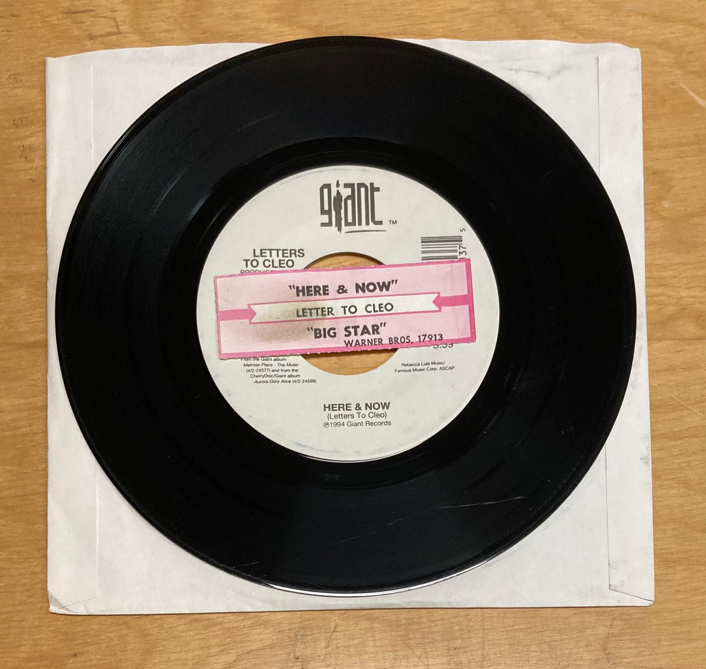 Here & Now/Big Star - Letters To Cleo *Jukebox Label*