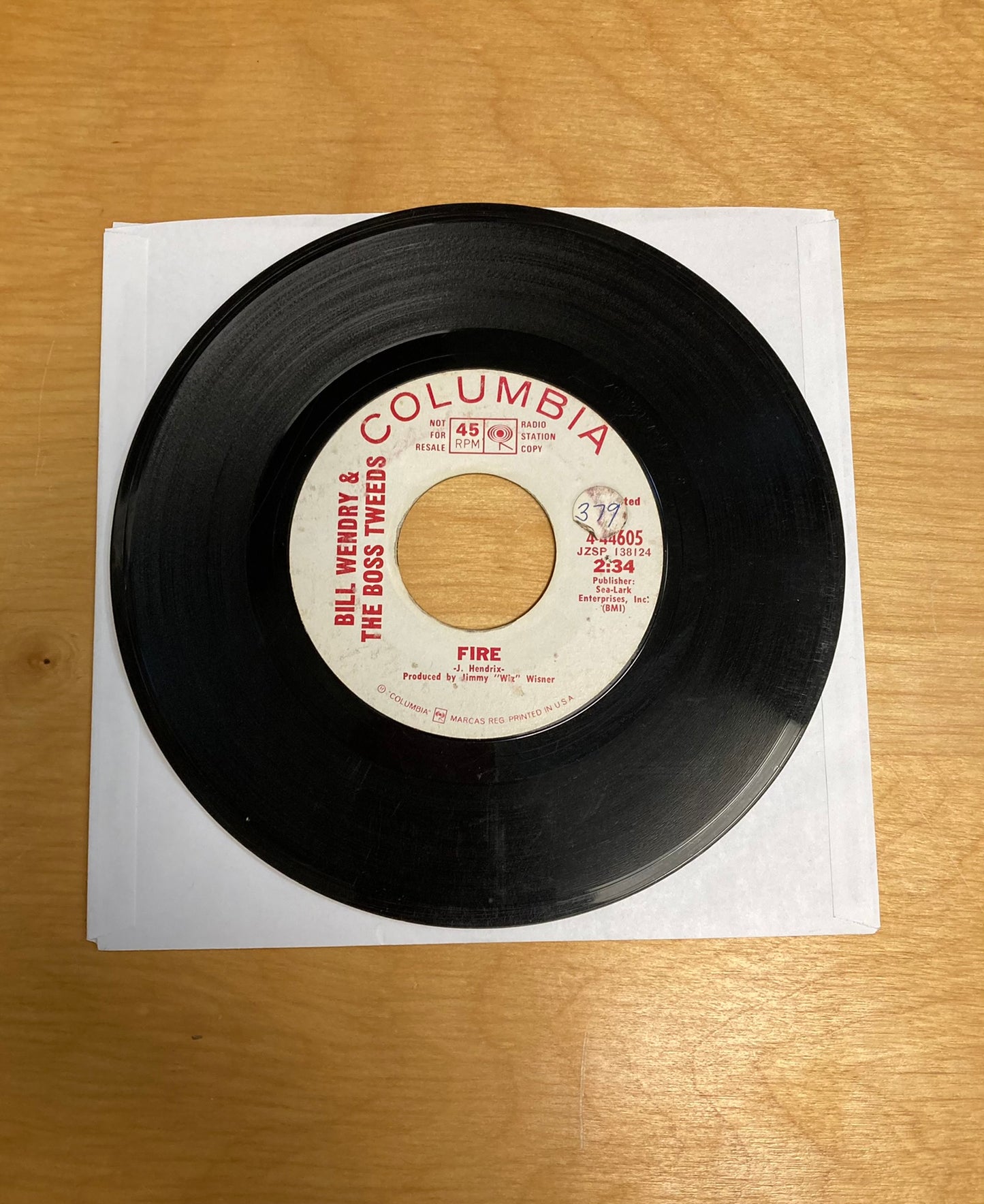 Fire/A Wristwatch Band - Bill Wendry & The Boss Tweeds *Radio Station Copy*