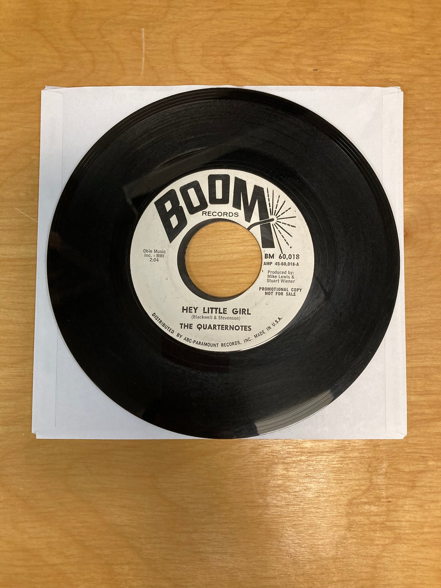 Hey Little Girl/I've Been Loved - The Quarternotes *Promotional Copy*