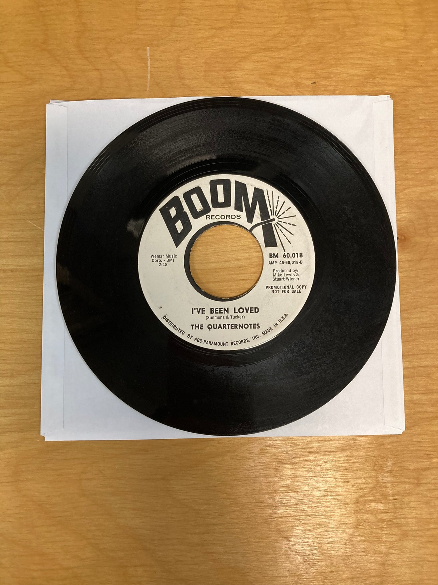 Hey Little Girl/I've Been Loved - The Quarternotes *Promotional Copy*