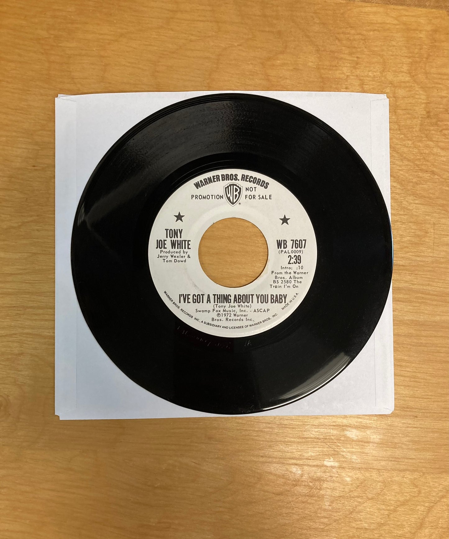 I've Got A Thing About You Baby / The Gospel Singer - Tony Joe White *Promotional Copy*