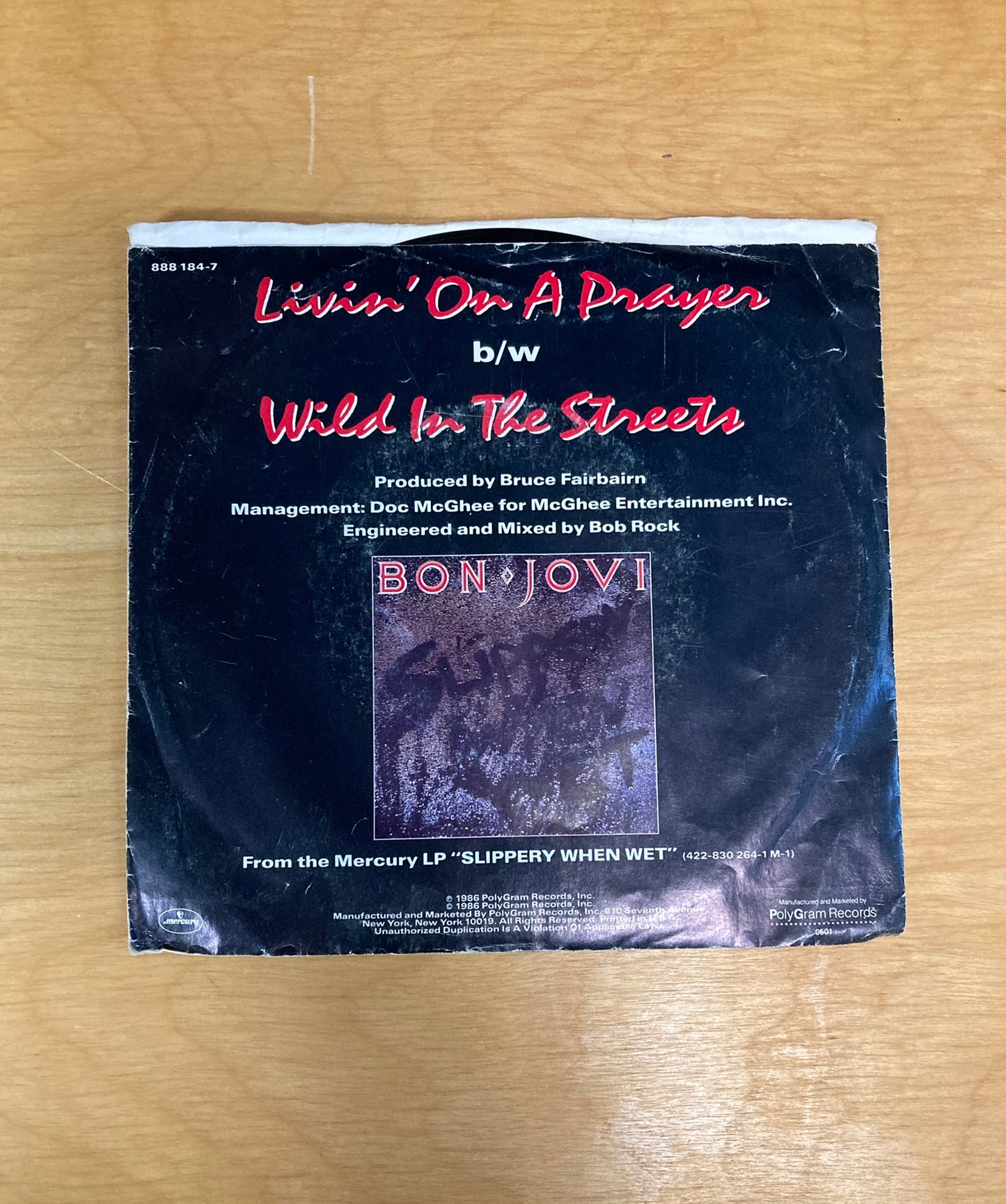 Livin' On A Prayer/Wild In The Streets - Bon Jovi