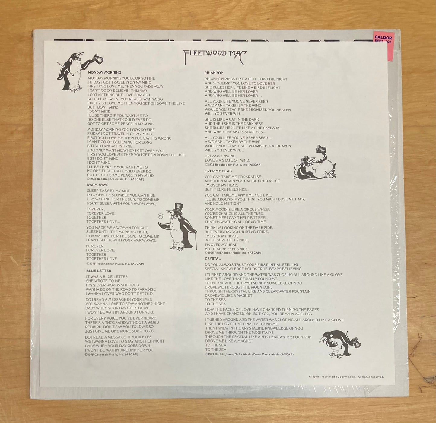 Fleetwood Mac- Fleetwood Mac *Shrink Wrap, Hype Sticker, Lyric Sheet*