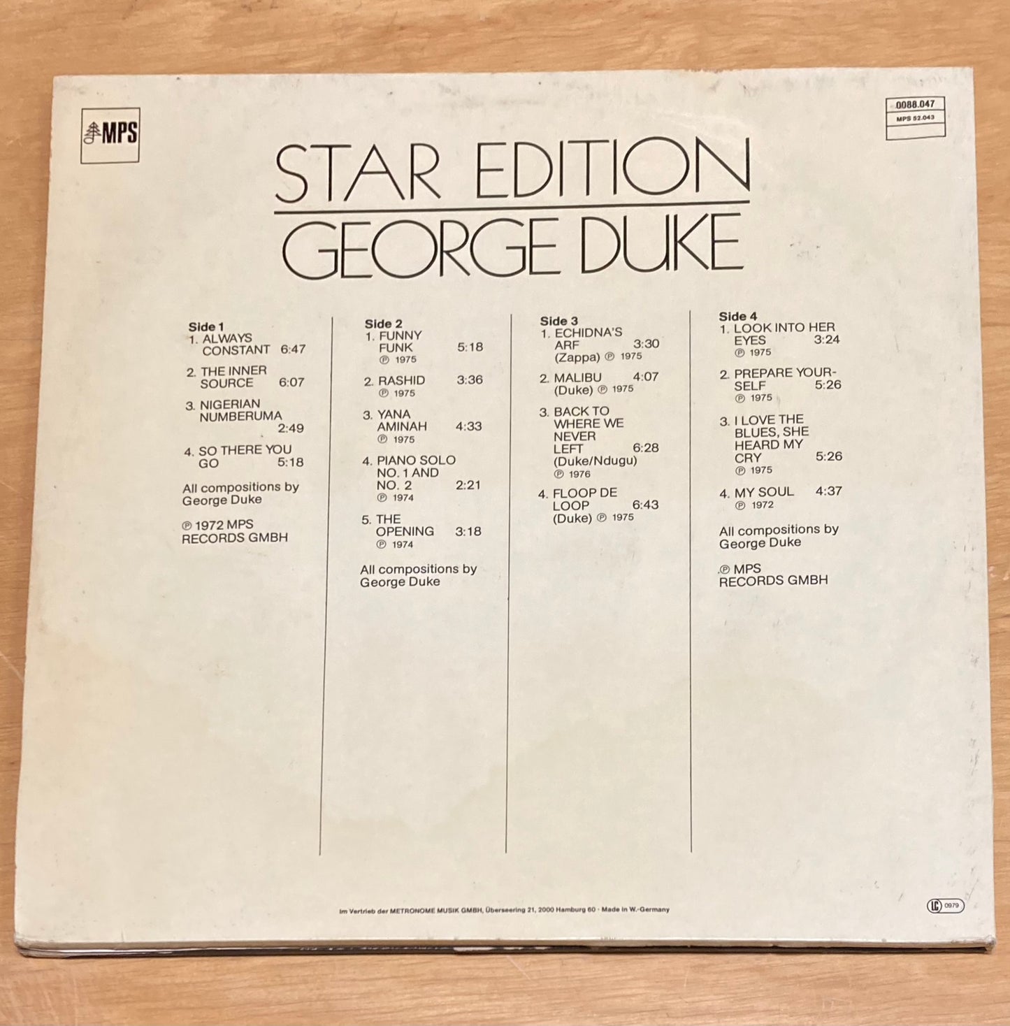 Star Edition - George Duke *German Pressing*